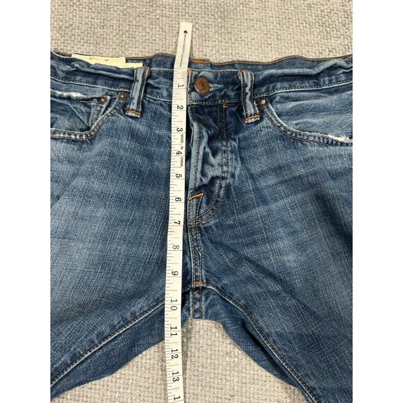 Abercrombie & Fitch Jeans Mens 28x31 Blue Remsen Low Rise Slim Straight Read - Picture 7 of 16